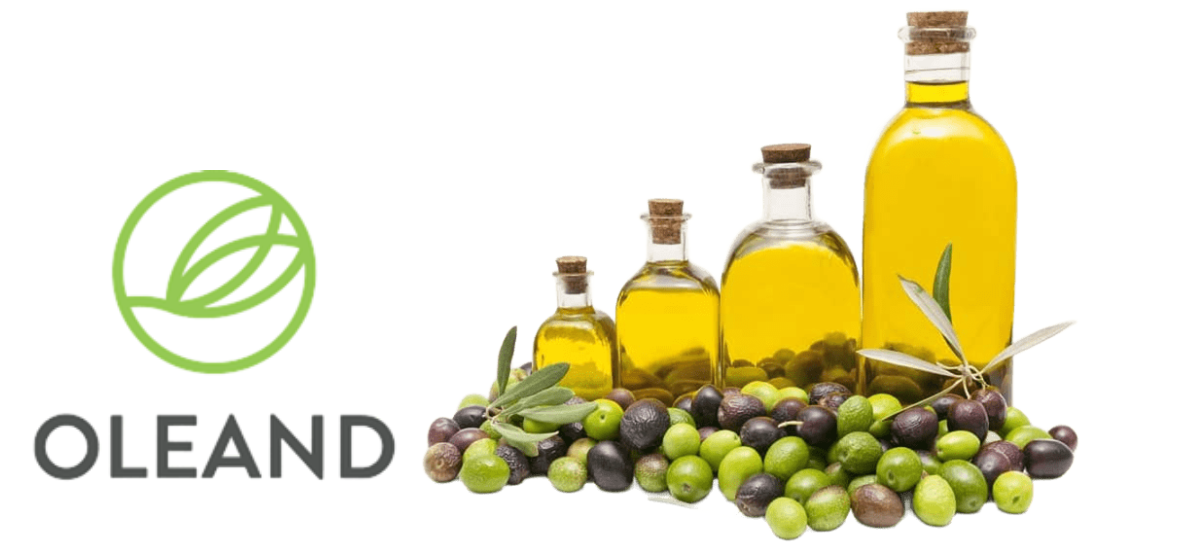 imagen logo y botellas de aceite oleand